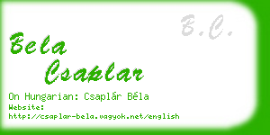 bela csaplar business card