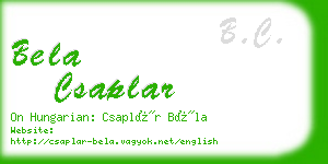 bela csaplar business card